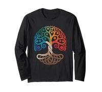 Colored Tree of Life Viking Midgard Asgard Thor Walhalla Long Sleeve T-Shirt