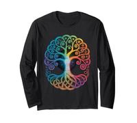 Colored Tree of Life Viking Midgard Asgard Thor Walhalla Long Sleeve T-Shirt