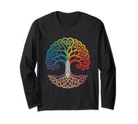 Colored Tree of Life Viking Midgard Asgard Thor Walhalla Long Sleeve T-Shirt