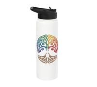 Colored Tree of Life Viking Midgard Asgard Thor Walhalla Stainless Steel Insulated Water Bottle