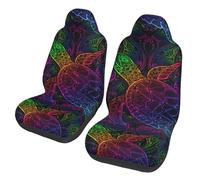 Colored Turtles Mandalas Motors Front Seat Protective Breathable Seat Covers for Cars, Automotive Comfort & Protection for Most Cars, Van, Trucks, SUV