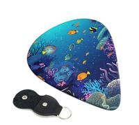 Colored Undersea World Guitar Plectrums, 6 Guitar Plectrums, Double Sided Printing, For Acoustic Guitar, Bass, Ukulele, Electric Guitar (0.46 Mm 0.71 Mm 0.96 Mm)