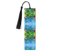 Colored Undersea World Print Wooden Bookmark Bookmarks with Tassels Book Marks for Reading Hardcover Books Notebooks