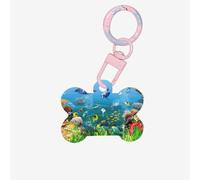 Colored Undersea World Printing 1 Pc Dog Bone Shape Id Tags Double Sided with Key Ring Craft for Pets