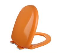 Colored V Shape Elongated Toilet Seat, Soft Close, Easy to Clean, Top Fixed Hinge, Thickened PP Plastic, 44-47cm / 17.3-18.5 inch, Red (ge)