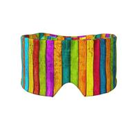 Colored Wooden Board Print Sleep Eye and Ear Muffs Mask - Soft & Breathable, Ideal for Travel, Meditation, and Nighttime Use