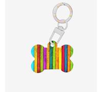 Colored Wooden Board Printing Dog Tag Bone Shaped Double Sided Pattern Dog Id Tags Bone Shaped Pet Name Tags Dog Collar Tags