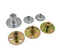 Colored Zinc Furniture Iron Plate Nut Sofa Foot Clamp Plate Lock Three Hole Galvanized Nut M6M8M10M12(Black)