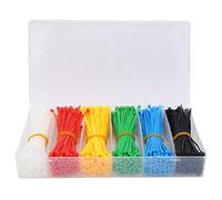 Colored Zip Ties, 900pcs Self-Locking Nylon Cable Ties Multicolor Zip Ties Mix Packed 6 Color Plastic Wire Ties Assortment for Home Office Garden Garage Workshop