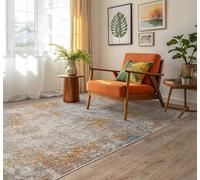 Colores Cloud Rug for Living Room, Bedroom, Kitchen, Kids Room, Dining Floor, Abstract Carpet Vibrant Multi Colours Flatweave Rug Sunset Gold CO10, Extra Large Size 200 x 300 cm (6'7"x9'10")