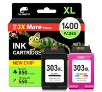 COLORETTO 303 XL Ink Cartridges for HP Envy Photo 6234 6230 7134