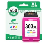COLORETTO 303 XL Ink Cartridges Tri-Colour for HP Envy Inspire 7220e 7920e
