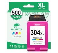 COLORETTO 304 XL Ink Cartridge Tri-Colour for HP Envy 5000 Deskjet 3750
