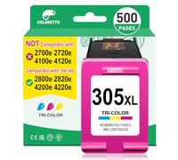 COLORETTO 305 Colour Ink Cartridges for HP 305 XL DeskJet 2810e 2820e 2800e 4220e 4222e 4200e Envy 6000 6022e 6032e 6020e Envy Pro 6420 6430 Printer Ink 305XL Replacement