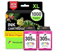 COLORETTO 305 XL Colour Ink Cartridges for HP 2810e 2820e 4220e 6032e 6430e | New Chip Deskjet 2810e 2820e 4220e 4222e Envy 6020e 6030e 6032e Printers High Yield 2 pack Replacement