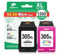COLORETTO 305 XL Ink Cartridges for HP Deskjet 2810e 2820e 4220e 4222e 4200 | Deskjet 4222e 2800e 4200e Envy 6022e 6000e 6020e 6032e for 305XL Black Colour Printer Ink Replacement