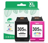 COLORETTO 305XL Black and Colour Ink Cartridges Compatible with HP 305 XL for DeskJet 2810e 2800e 2820e 4220e 4222e Envy 6000 6032e 6020e 6022e Envy Pro 6400 6420 6430 6432 305 Ink Replacement