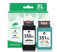 COLORETTO 350 XL 351 XL Ink Cartridges for HP Photosmart C4480 C4580 C5180