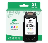 COLORETTO CL-513XL Colour Printer Ink Cartridge Replacement Compatible with Canon 513 XL for iP2700 2702 MP252 MP330 MP250 MP230 MP240 MP258 MP280 MP240 MP495