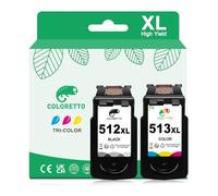 COLORETTO PG-512XL CL-513XL Compatible with Canon Pixma MP270 MP272 iP2700 512 XL 513 XL Ink Cartridge Black and Colour Replacement for MP499 MP252 MP258 MP230 MP280 MX350 for 510 511