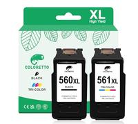 COLORETTO PG-560XL CL-561XL for Canon 560 XL 561 XL for TS5350 TS5350a TS5350i TS5351a TS5351i TS5352a TS5352i TS5353a TS5353i TS7450 TS7450i TS7451a TS7451i Black and Colour Ink Cartridge Replacement