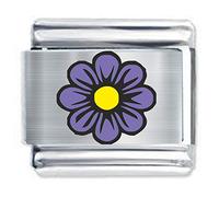 Colorev Daisy Flower In Purple - Compatable with all 9mm Italian Style Charm Bracelets