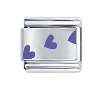 Colorev Floating Hearts In Purple - Compatable with all 9mm Italian Style Charm Bracelets