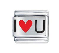 Colorev I Love U In Red - Compatable with all 9mm Italian Style Charm Bracelets