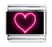 Colorev - Neon Pink Heart Italian Charm - Compatable with all 9mm Italian Style Charms