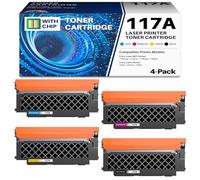 colorfly 117A Toner Cartridge for HP 117A Compatible for HP Color Laser MFP 178nw 179fnw 150nw 150a 178nwg 179fwg 178 179 150 W2070A W2071A W2072A W2073A 117A (4 Pack)