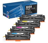 colorfly 203X CF540X Toner Cartridge Compatible for HP 203X 203A CF540X/CF541X/CF542X/CF543X as Replacement with Color Laserjet Pro M254dw/M254nw/M254dn MFP M281fdw/M281fdn/M281cdw/M280nw (4 Pack)