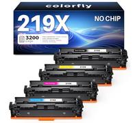 colorfly 219X 219A Toner Cartridge for HP 219X 219A NO Chip Compatible for HP Color Laserjet Pro MFP 3302FDWG 3302SDWG 3302FDNG 3202DW 3302FDW 3302SDW 3302FDN(4 Pack)