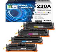 colorfly 220A W2200A Toner Cartridge: With Chip Compatible for HP 220A W2200A with HP Color Laserjet Pro MFP 4302dw 4302fdw 4302fdn 4202dn 4202dw W2200A W2201A W2202A W2203A (4 Pack)