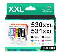 colorfly 530XXL 531XXL Ink Cartridges Compatible for Canon PGI-530XXL CLI-531XXL Compatible with Canon TS8750 TS8751 Printer (Grey PGBK Black Cyan Magenta Yellow, 6 Pack)