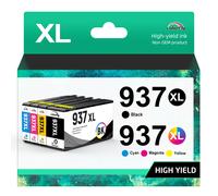 colorfly 937XL 937e (with Chip) Ink Cartridges Compatible for HP 937XL 937E 937 HP Officejet Pro 9110b 9120b 9130b 9720 9730 (4 Pack)
