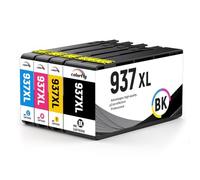 colorfly 937XL 937e (with Chip) Ink Cartridges Compatible with HP 937XL 937E 937 HP Officejet Pro 9110b 9120b 9130b 9720 9730 (4 Pack)