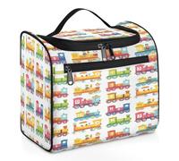 Colorfu Cute Train Travel Toiletry Bag for Women Men Kids Girls Boys 11.2 L Big Cosmetic Makeup Bag Hanging Wash Pouch Bag Toiletries Organizer Shower Bag