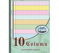 Colorful 10 Column Log Book: Landscape Customizable Logbook for Business, School, Home, or Personal Planning | Large Multipurpose Notebook with 10 Colored Columns | 25 Rows, 8.5x11 Inch, 80 Pages