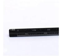 Colorful 15cm 30cm Aluminum Triangular Scale Ruler Smoothly Metal Ruler Drawing Tools Teaching Equipment(30cm-small black)