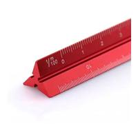 Colorful 15cm 30cm Aluminum Triangular Scale Ruler Smoothly Metal Ruler Drawing Tools Teaching Equipment(30cm-small black)