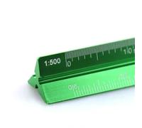 Colorful 15cm 30cm Aluminum Triangular Scale Ruler Smoothly Metal Ruler Drawing Tools Teaching Equipment(30cm-small black)
