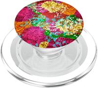 colorful 1950s floral print pattern 1960s garden mid century PopSockets PopGrip for MagSafe