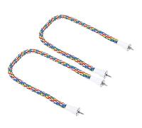 Colorful 2 Pieces of Birds for Birds, Rope Toy for Parrots, Handmade Chewing Toy, Adjustable Cotton Spiral Support with Fixing Screws, Ideal Reducing the Mental Stress of the and Exercising Feet,