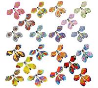 Colorful 20-Pack Wind-Up Flying Butterfly Cards for Sensory Play, Rubber Band Powered Interactive Toy, 10 x 10 cm Plastic and Paper Decorative Insects