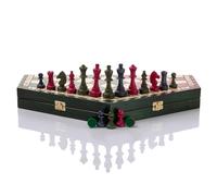 Colorful 3 PLAYER CHESS | Master Of Chess | XL Chess Bard 54 x 47 cm | Unique Chess Set Handcrafted Wooden Chess Table - Travel Chess Set for Children and for Adults