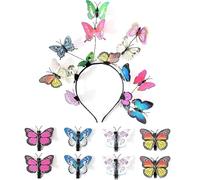 Colorful 3D Butterfly Headband for Girl Realistic Butterfly Hairhoop Party Wear Hairclip Lady Carnivals Hair Ornaments