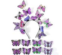 Colorful 3D Butterfly Headband for Girl Realistic Butterfly Hairhoop Party Wear Hairclip Lady Carnivals Hair Ornaments