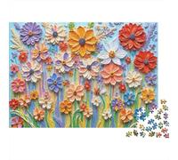 Colorful 3D Flowers Jigsaw Puzzle for Adults 1000 Pieces Puzzle Game Paper Relaxation Home Gift 52x38cm/1000pcs