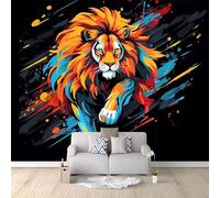 Colorful 3D Mural Wallpaper Children's Room, Animal Graffiti Abstract Tiger Non-Woven Photo Wallpaper Bedroom Wall Decoration - 200 x 140 cm Wall Murals for Living Room Home Interiors