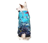 Colorful 3d Nature Scenic Of Sea Underwater Of Tropical Fishes Print Dog Hoodie Sweatshirt For Small Dogs, Warm, Soft And Breathable Pet Clothes, Easy To Wear Jumper For Winter And Fall Warm